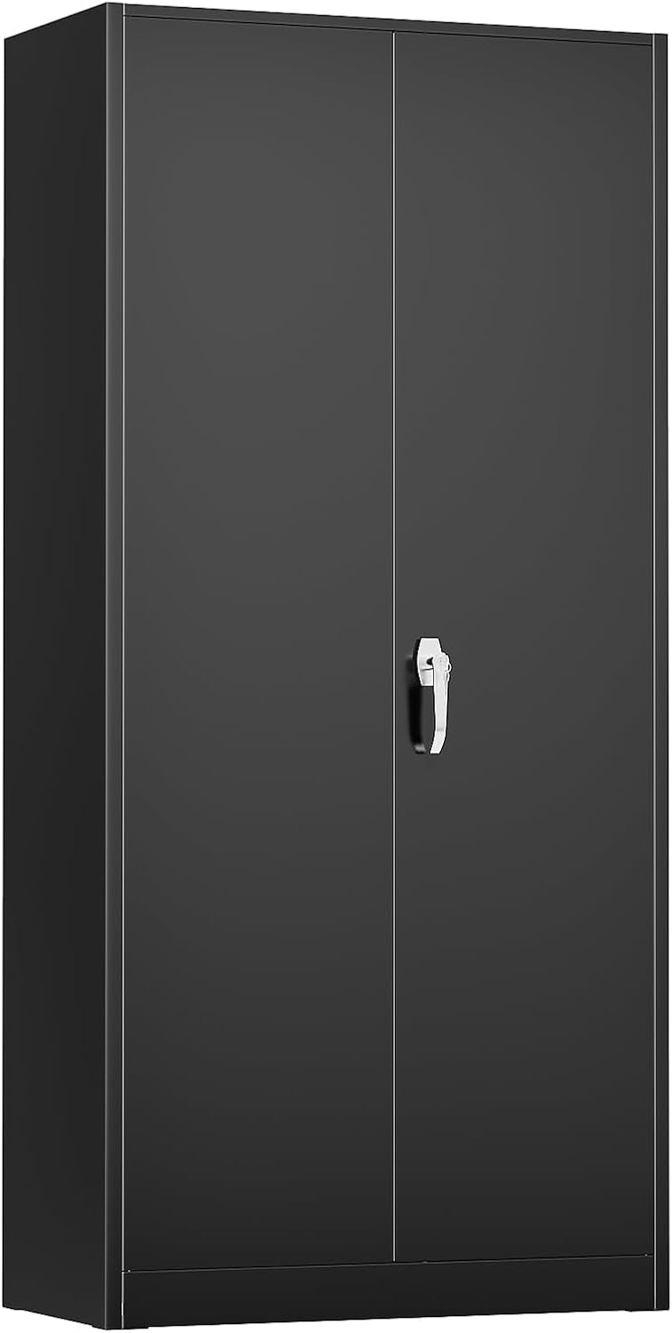 Metal Garage Storage Cabinet, 71-inch Tall Cabinet with Adjustable Shelves & Locking Doors, Tool Cabinets for Garage,Office,Home