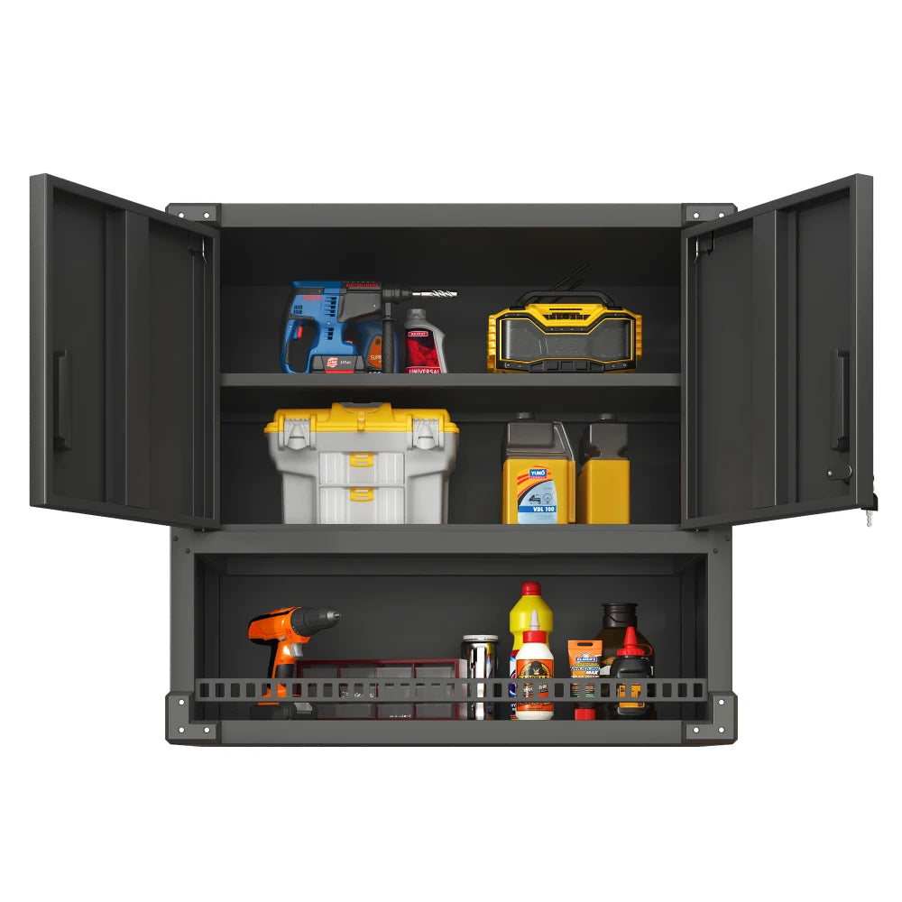 Heavy Duty Metal Wall Mounted Tool Storage Cabinet Steel Metal Garage Storage Cabinet for Garage Workshop Assembly Required