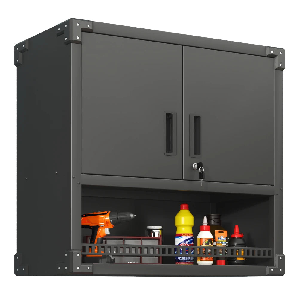 Heavy Duty Metal Wall Mounted Tool Storage Cabinet Steel Metal Garage Storage Cabinet for Garage Workshop Assembly Required