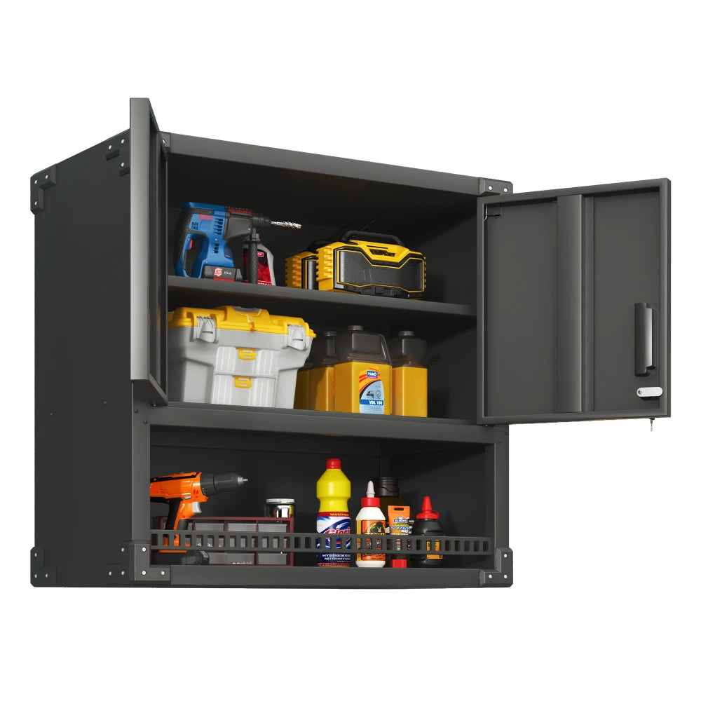 Heavy Duty Metal Wall Mounted Tool Storage Cabinet Steel Metal Garage Storage Cabinet for Garage Workshop Assembly Required