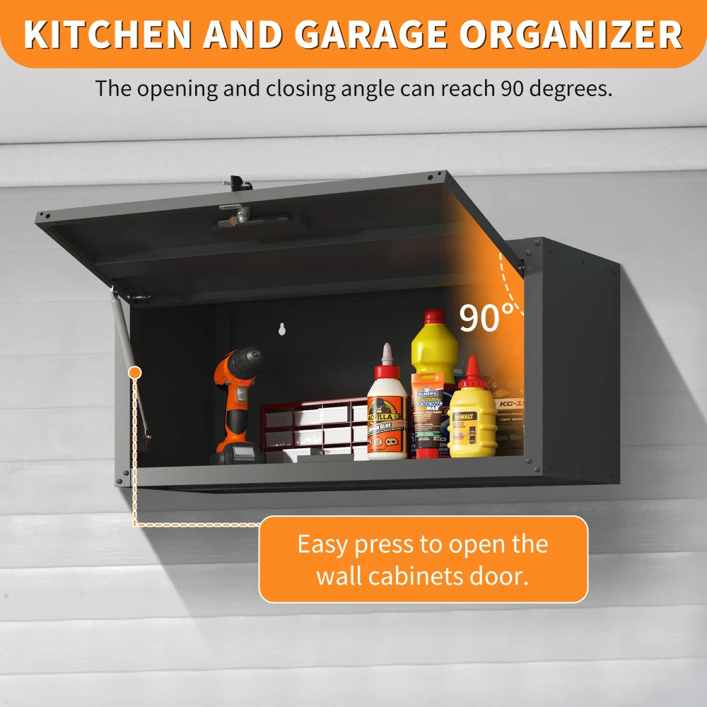 Heavy Duty Metal Wall Mounted Tool Storage Cabinet Steel Metal Garage Storage Cabinet for Garage Workshop Assembly Required