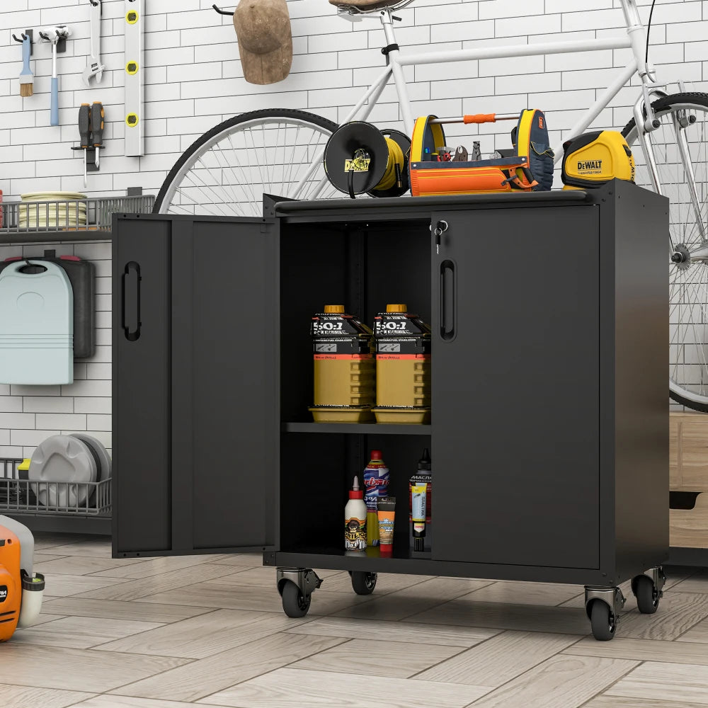 Heavy Duty Metal Wall Mounted Tool Storage Cabinet Steel Metal Garage Storage Cabinet for Garage Workshop Assembly Required