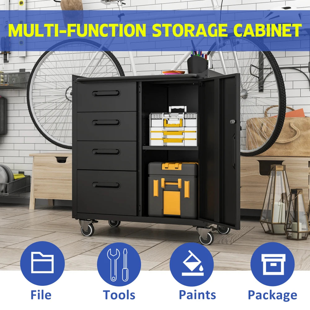 Heavy Duty Metal Wall Mounted Tool Storage Cabinet Steel Metal Garage Storage Cabinet for Garage Workshop Assembly Required
