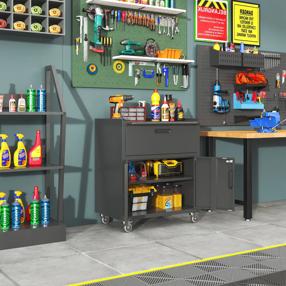Heavy Duty Metal Wall Mounted Tool Storage Cabinet Steel Metal Garage Storage Cabinet for Garage Workshop Assembly Required