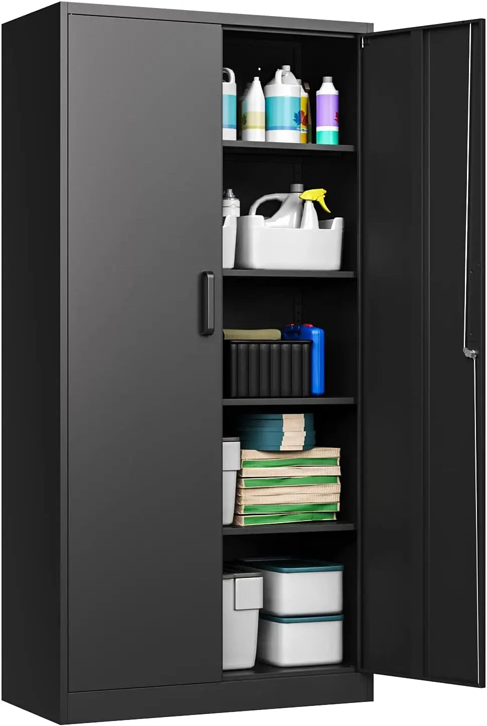 Metal Garage Storage Cabinet, 71-inch Tall Cabinet with Adjustable Shelves & Locking Doors, Tool Cabinets for Garage,Office,Home