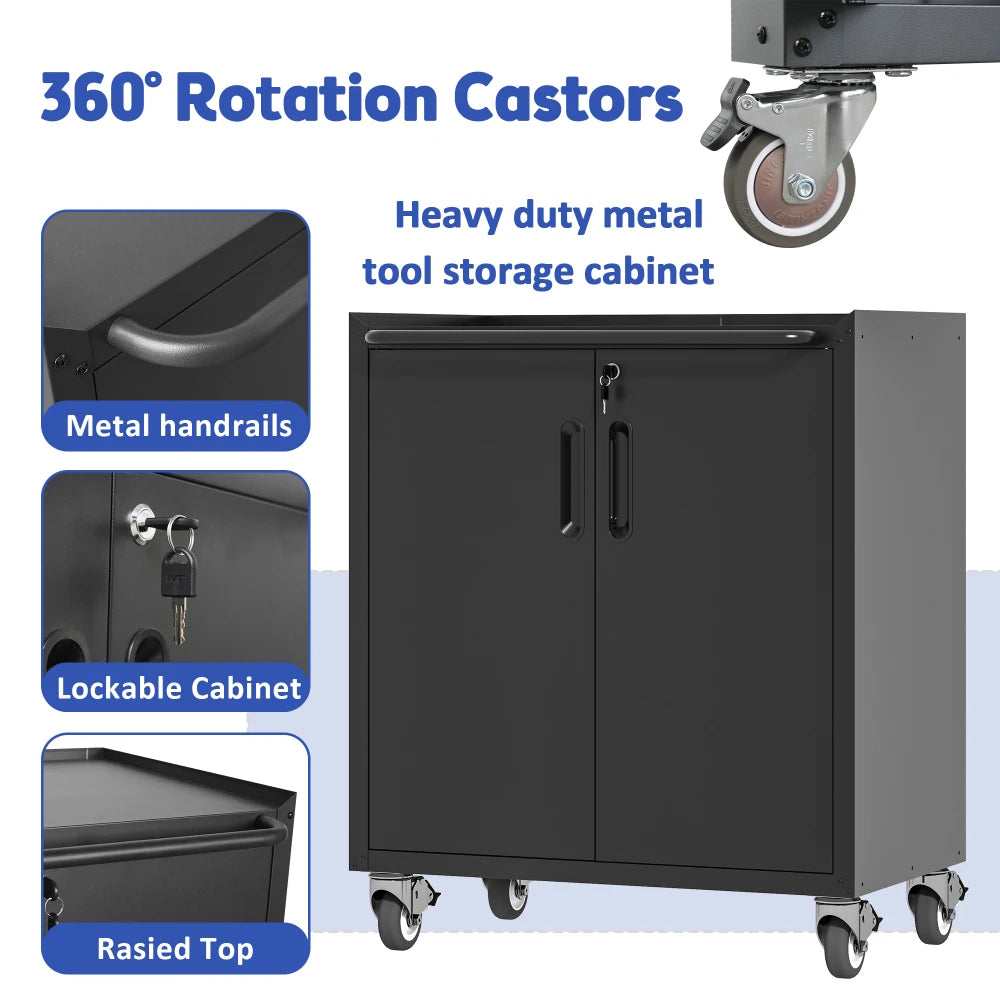 Heavy Duty Metal Wall Mounted Tool Storage Cabinet Steel Metal Garage Storage Cabinet for Garage Workshop Assembly Required