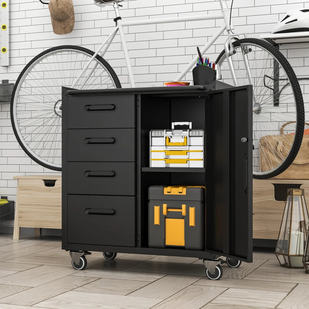 Heavy Duty Metal Wall Mounted Tool Storage Cabinet Steel Metal Garage Storage Cabinet for Garage Workshop Assembly Required