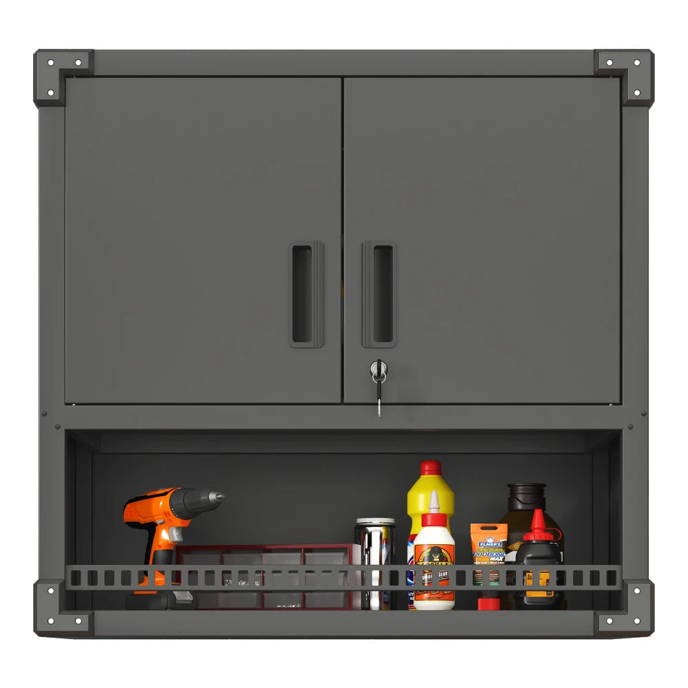 Heavy Duty Metal Wall Mounted Tool Storage Cabinet Steel Metal Garage Storage Cabinet for Garage Workshop Assembly Required