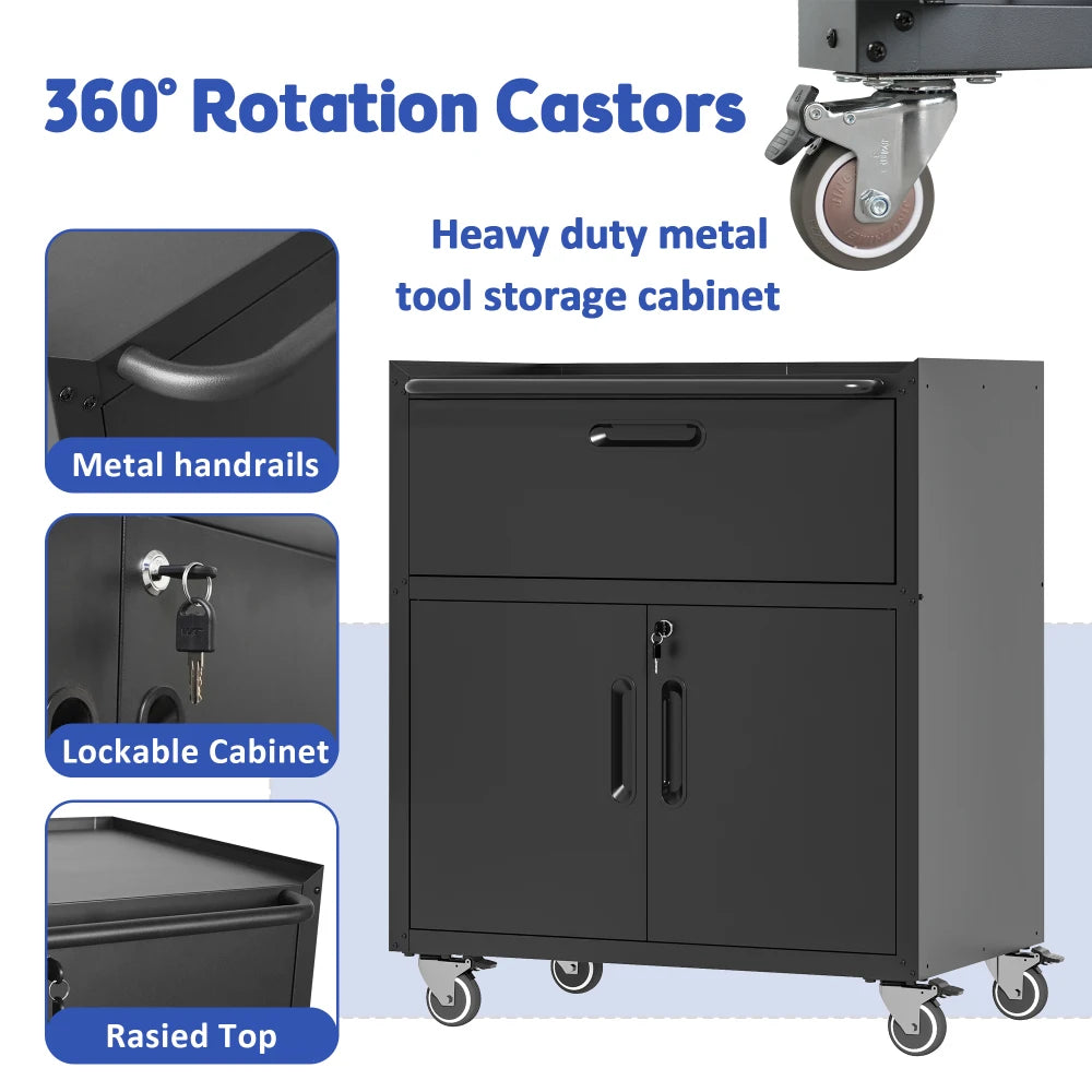 Heavy Duty Metal Wall Mounted Tool Storage Cabinet Steel Metal Garage Storage Cabinet for Garage Workshop Assembly Required