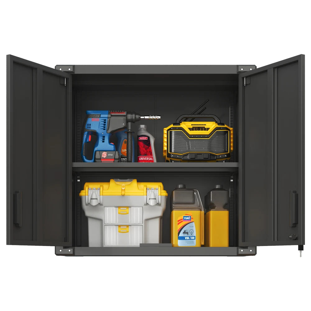 Heavy Duty Metal Wall Mounted Tool Storage Cabinet Steel Metal Garage Storage Cabinet for Garage Workshop Assembly Required