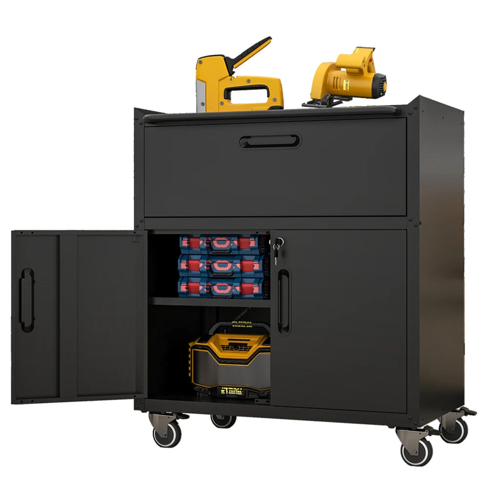 Heavy Duty Metal Wall Mounted Tool Storage Cabinet Steel Metal Garage Storage Cabinet for Garage Workshop Assembly Required