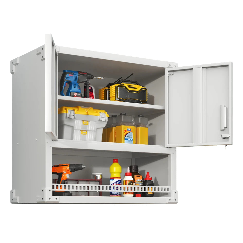 Heavy Duty Metal Wall Mounted Tool Storage Cabinet Steel Metal Garage Storage Cabinet for Garage Workshop Assembly Required