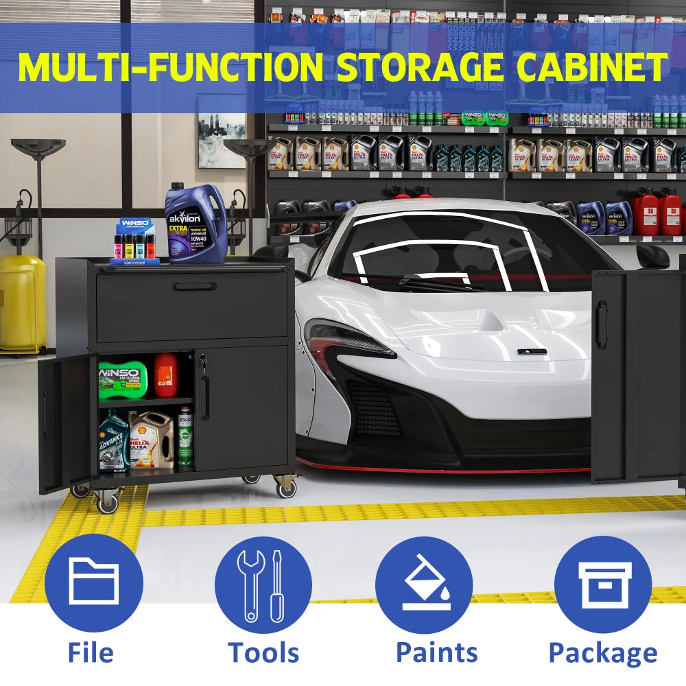 Heavy Duty Metal Wall Mounted Tool Storage Cabinet Steel Metal Garage Storage Cabinet for Garage Workshop Assembly Required