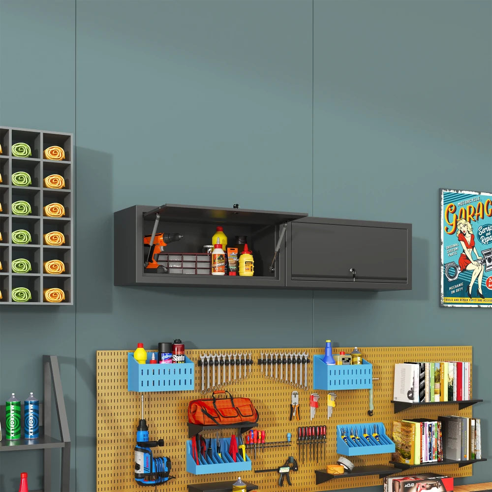 Heavy Duty Metal Wall Mounted Tool Storage Cabinet Steel Metal Garage Storage Cabinet for Garage Workshop Assembly Required