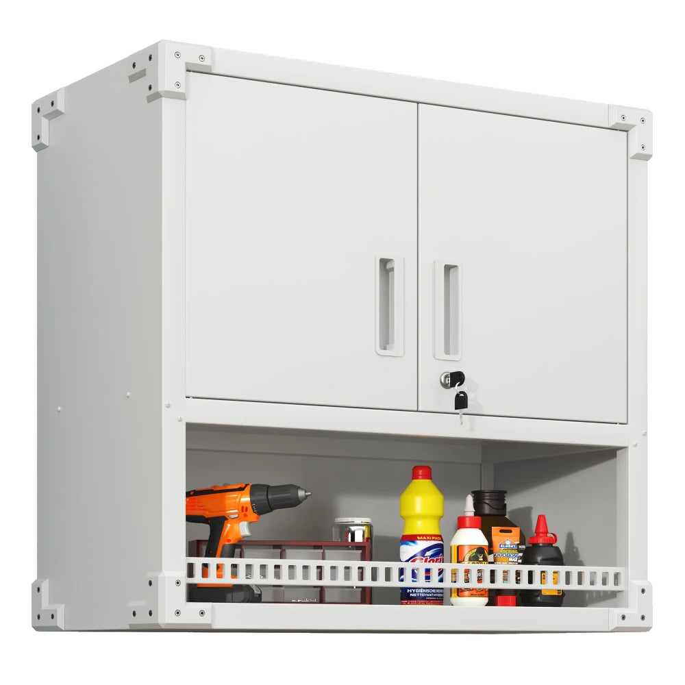 Heavy Duty Metal Wall Mounted Tool Storage Cabinet Steel Metal Garage Storage Cabinet for Garage Workshop Assembly Required