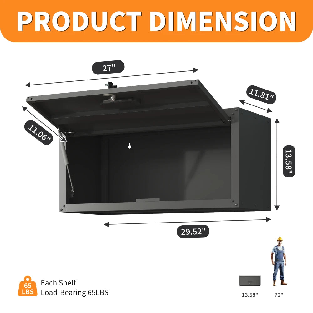 Heavy Duty Metal Wall Mounted Tool Storage Cabinet Steel Metal Garage Storage Cabinet for Garage Workshop Assembly Required