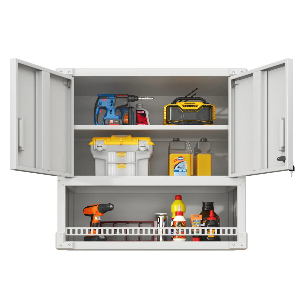 Heavy Duty Metal Wall Mounted Tool Storage Cabinet Steel Metal Garage Storage Cabinet for Garage Workshop Assembly Required