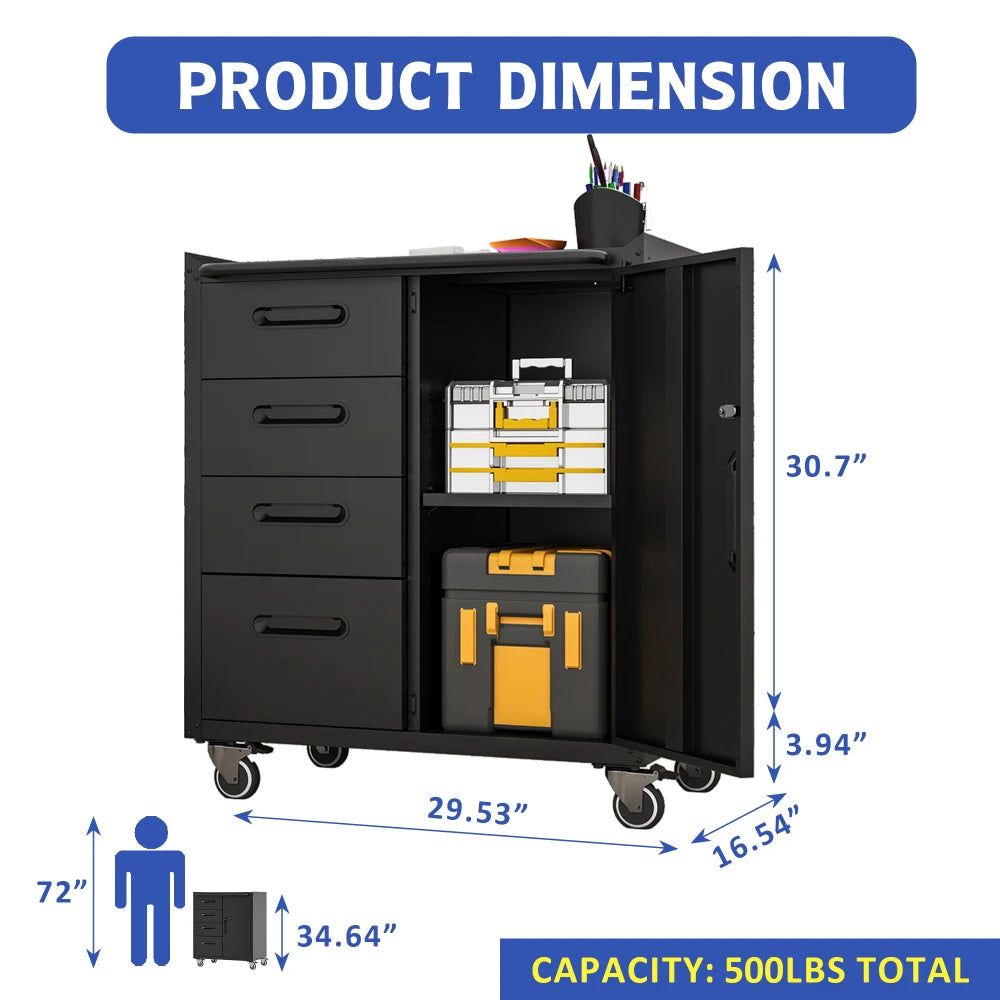 Heavy Duty Metal Wall Mounted Tool Storage Cabinet Steel Metal Garage Storage Cabinet for Garage Workshop Assembly Required