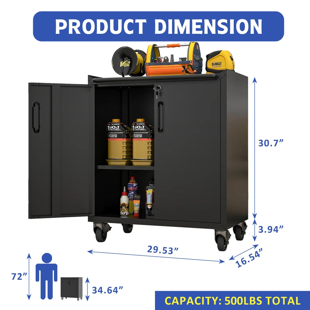 Heavy Duty Metal Wall Mounted Tool Storage Cabinet Steel Metal Garage Storage Cabinet for Garage Workshop Assembly Required