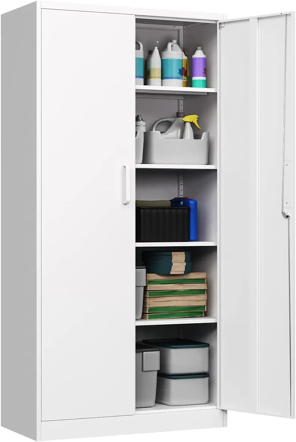 Metal Garage Storage Cabinet, 71-inch Tall Cabinet with Adjustable Shelves & Locking Doors, Tool Cabinets for Garage,Office,Home